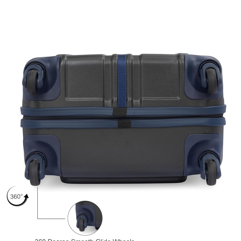 Tommy Hilfiger Wyoming Unisex Hard Luggage - Black, 66Cm Medium Trolley Bag