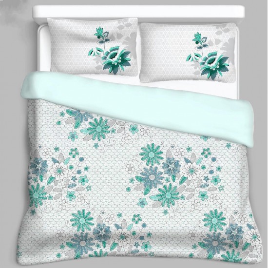 Bella Casa, Double Bedsheet Set with 2 Pillow Covers 100% Cotton -Utsav