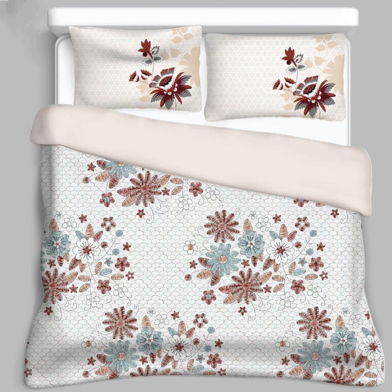 Bella Casa, Double Bedsheet Set with 2 Pillow Covers 100% Cotton -Utsav Bella Casa, Double Bedsheet Set with 2 Pillow Covers 100% Cotton -Utsav
