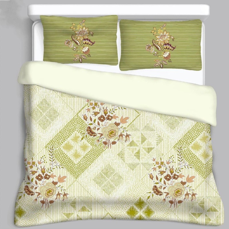 Bella Casa, Double Bedsheet Set with 2 Pillow Covers 100% Cotton -Utsav Bella Casa, Double Bedsheet Set with 2 Pillow Covers 100% Cotton -Utsav