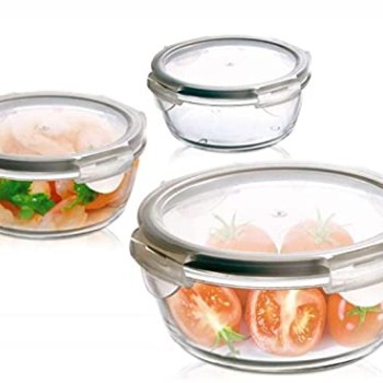 Sanjeev Kapoor Wellington Round, Microwave Safe,Serving, AIR Tight Container Set of 3 PCS - 400 ML+580 ML+ 860 ML