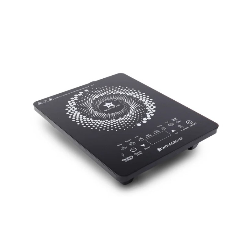 Swift Induction Cooktop with 8 Power Settings|2200 Watt Induction Cooktop| Pre-set Menus for Soups, Curries, Dals, Saute Masala|Crystal Glass Top Surface| LCD Digital Panel | Smart Touch Buttons|Compact & Portable Induction Cooktop| 2 Year Warranty