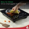 Swift Induction Cooktop with 8 Power Settings|2200 Watt Induction Cooktop| Pre-set Menus for Soups, Curries, Dals, Saute Masala|Crystal Glass Top Surface| LCD Digital Panel | Smart Touch Buttons|Compact & Portable Induction Cooktop| 2 Year Warranty