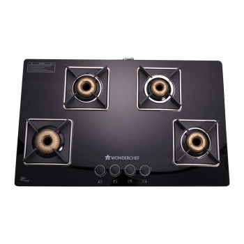 Wonderchef Octavia 4 Burner Glass Hob Top Manual Cooktop , Manual Hob Top | Manual Ignition | Forged Brass Burners | Stainless Steel Drip Tray | Anti-Skid Legs | Large & Heavy Pan support | LPG compatible | Black steel frame | 2 Year Warranty | Black Wonderchef Octavia 4 Burner Glass Hob Top Manual Cooktop , Manual Hob Top | Manual Ignition | Forged Brass Burners | Stainless Steel Drip Tray | Anti-Skid Legs | Large & Heavy Pan support | LPG compatible | Black steel frame | 2 Year Warranty | Black