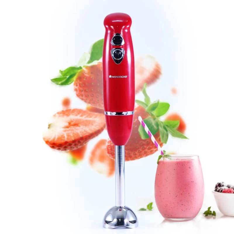 Crimson Edge 400 W Electric Hand Blender | Powerful & Silent Motor | Portable | Easy Control Grip | Hot & Cold Blending | 2 Speed Selection | Anti Rush Sharp Stainless Steel Blades | Detachable stem | 2 Years warranty | Red Crimson Edge 400 W Electric Hand Blender | Powerful & Silent Motor | Portable | Easy Control Grip | Hot & Cold Blending | 2 Speed Selection | Anti Rush Sharp Stainless Steel Blades | Detachable stem | 2 Years warranty | Red