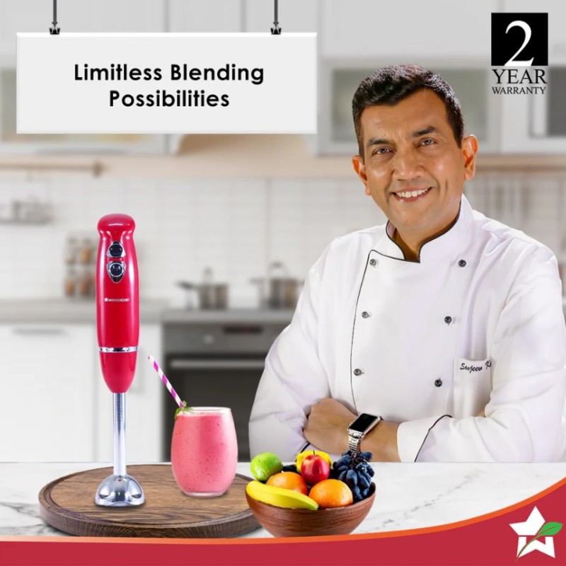 Crimson Edge 400 W Electric Hand Blender | Powerful & Silent Motor | Portable | Easy Control Grip | Hot & Cold Blending | 2 Speed Selection | Anti Rush Sharp Stainless Steel Blades | Detachable stem | 2 Years warranty | Red Crimson Edge 400 W Electric Hand Blender | Powerful & Silent Motor | Portable | Easy Control Grip | Hot & Cold Blending | 2 Speed Selection | Anti Rush Sharp Stainless Steel Blades | Detachable stem | 2 Years warranty | Red