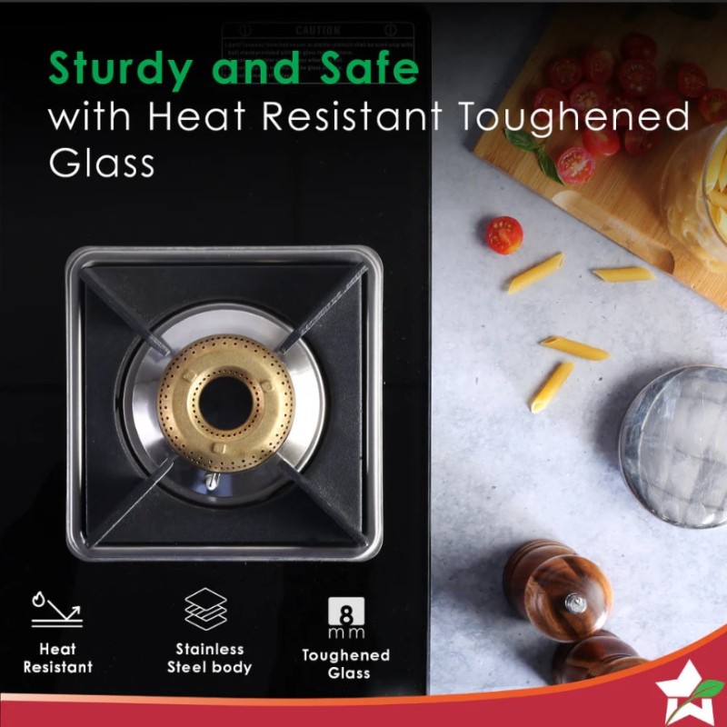 Octavia 3 Burner Glass Hob Top Auto Cooktop | 8mm Toughened Glass | Auto Ignition | Forged Brass Burners | Stainless Steel Drip Tray | Anti-Skid Legs | Large & Heavy Pan support | LPG compatible | Black steel frame | 2 Year Warranty | Black Octavia 3 Burner Glass Hob Top Auto Cooktop | 8mm Toughened Glass | Auto Ignition | Forged Brass Burners | Stainless Steel Drip Tray | Anti-Skid Legs | Large & Heavy Pan support | LPG compatible | Black steel frame | 2 Year Warranty | Black