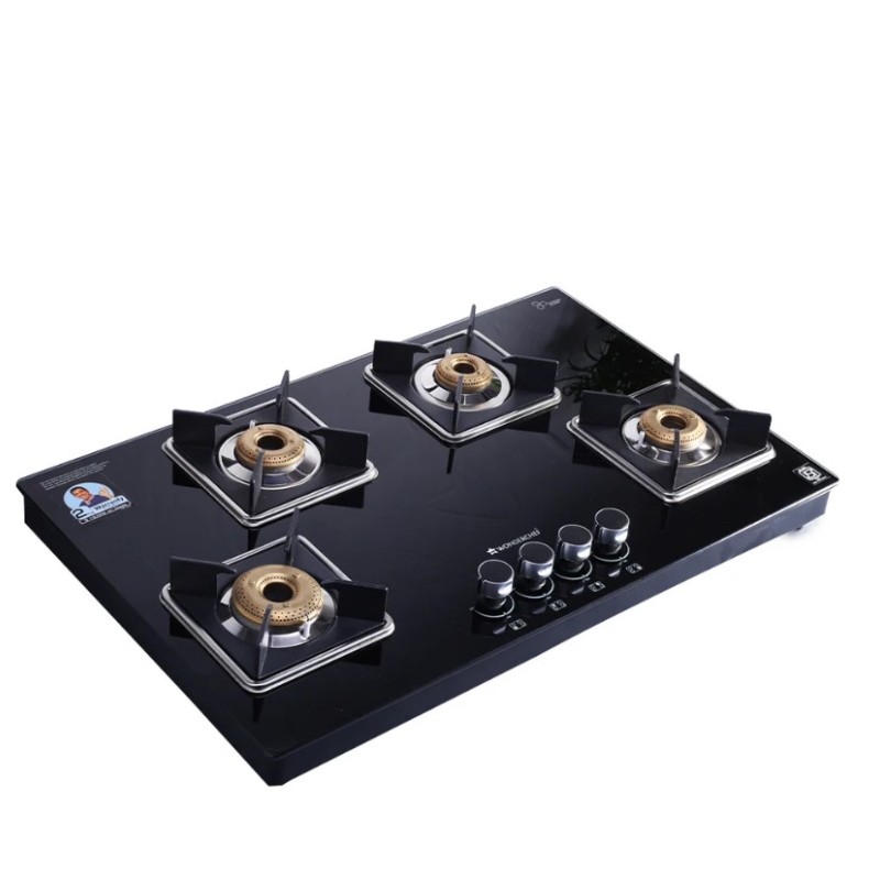 Octavia 4 Burner Glass Hob Top Auto Cooktop | 8mm Toughened Glass | Auto Ignition | Forged Brass Burners | Stainless Steel Drip Tray | Anti-Skid Legs | Large & Heavy Pan support | LPG compatible | Black steel frame | 2 Year Warranty | Black Octavia 4 Burner Glass Hob Top Auto Cooktop | 8mm Toughened Glass | Auto Ignition | Forged Brass Burners | Stainless Steel Drip Tray | Anti-Skid Legs | Large & Heavy Pan support | LPG compatible | Black steel frame | 2 Year Warranty | Black