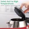 Wonderchef Crescent Electric Kettle 1800W with Stainless Steel Interior | Safety Locking Lid | 1.8L Capacity | 2 Years Warranty