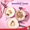 Wonderchef Bellagio Ceramic Non-stick 4 pc Cookware Set, Kadhai with Lid, Fry Pan and Dosa Tawa, Deep Purple, 2 Year warranty by Wonderchef