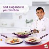 Wonderchef Bellagio Ceramic Non-stick 4 pc Cookware Set, Kadhai with Lid, Fry Pan and Dosa Tawa, Deep Purple, 2 Year warranty by Wonderchef
