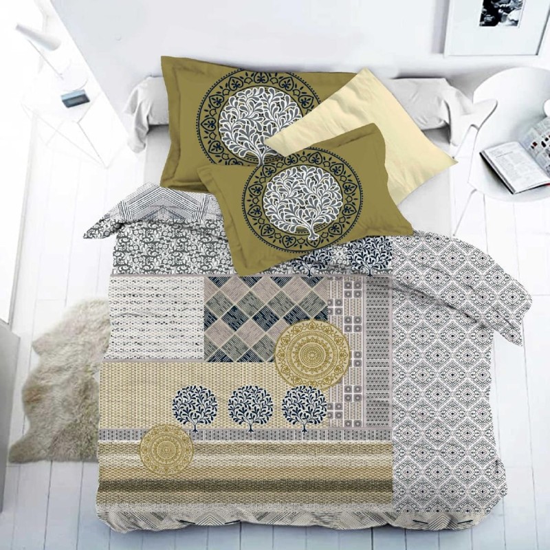 Bella Casa, Double Bedsheet Set with 2 Pillow Covers 100% Cotton -Wonder Bella Casa, Double Bedsheet Set with 2 Pillow Covers 100% Cotton -Wonder