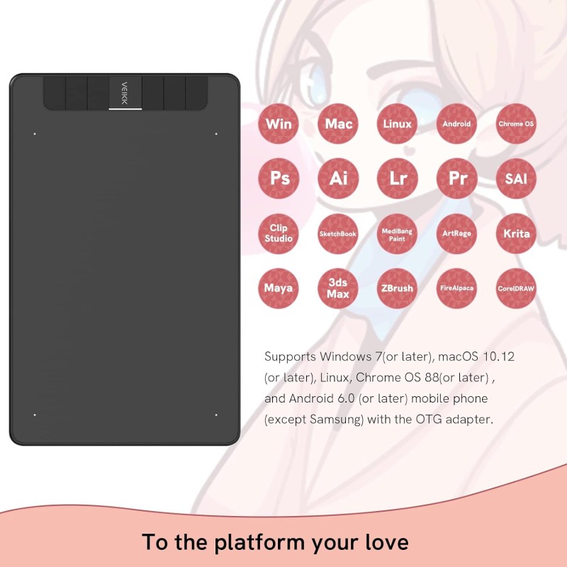 VEIKK VK640 Drawing Tablet 6x4 inch Portable Pen Tablet VEIKK VK640 Drawing Tablet 6x4 inch Portable Pen Tablet