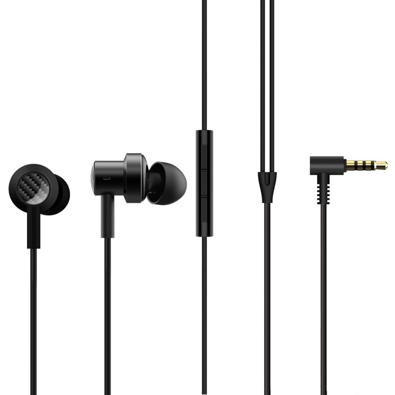 XIAOMI Dual Driver Dynamic Bass in-Ear Wired Earphones with Mic - (Black) XIAOMI Dual Driver Dynamic Bass in-Ear Wired Earphones with Mic - (Black)