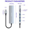 Verilux � USB C Hub Multiport Adapter 6 in 1 Portable Aluminum USB Extender 