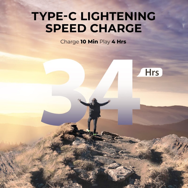 Tribit XFree Go Headphones with Mic - Black