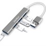(Refurbished) Verilux USB Hub 3.0 for PC, 4-Port High Speed USB Hub - (Grey)