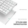 iClever Bluetooth Keyboard BK10, Multi-Device Rechargeable Wireless Keyboard - Sliver