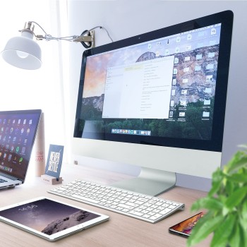 iClever Bluetooth Keyboard BK10, Multi-Device Rechargeable Wireless Keyboard - Sliver iClever Bluetooth Keyboard BK10, Multi-Device Rechargeable Wireless Keyboard - Sliver