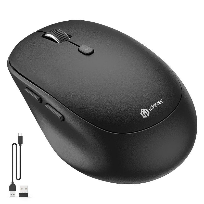 iClever Wireless Mouse, MD165 Dual Mode Wireless Mouse, Bluetooth Type-C