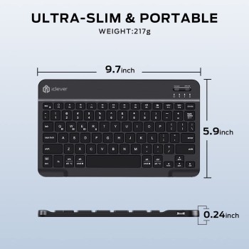 iClever Wireless Keyboard for Mac BK04, Bluetooth Keyboard for Tablet, Universal Slim Portable, 7-Colors Backlit Keyboard iClever Wireless Keyboard for Mac BK04, Bluetooth Keyboard for Tablet, Universal Slim Portable, 7-Colors Backlit Keyboard