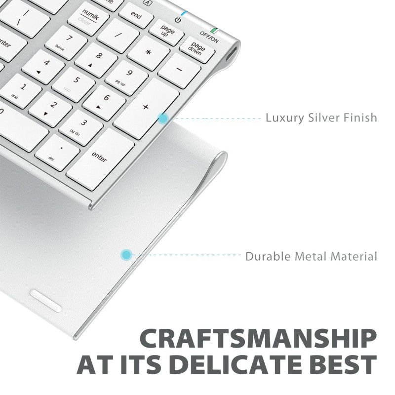 iClever Wireless Keyboard & Mouse Combo GK03-2.4G Portable Wireless Keyboard Mouse , Silver/White iClever Wireless Keyboard & Mouse Combo GK03-2.4G Portable Wireless Keyboard Mouse , Silver/White