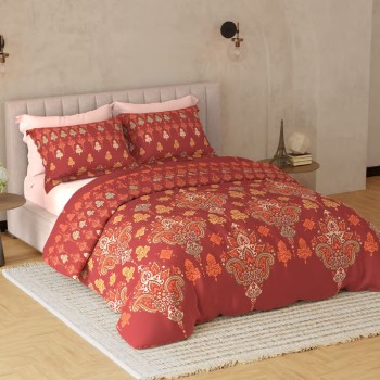 Raymond Home Avenue Cotton Rich King Bedsheet with 2 Pillow Covers