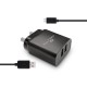 Amkette PowerPro Smart Dual Port Wall Charger MicroUSB Cable Included (2.4 Amperes) (Black)