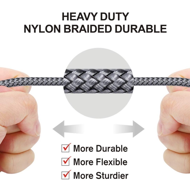 Wayona Nylon Braided 2M / 6FT Fast Charge USB to Lightning Data Sync and Charging Cable for Iphone, Ipad (6 FT Pack of 1, Grey) Wayona Nylon Braided 2M / 6FT Fast Charge USB to Lightning Data Sync and Charging Cable for Iphone, Ipad (6 FT Pack of 1, Grey)