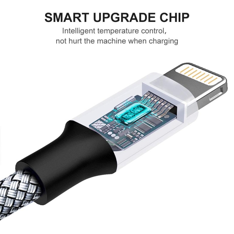 Wayona Nylon Braided USB to Lightning Fast Charging and Data Sync Cable Compatible for iPhone 13, 12,11, X, 8, 7, 6, 5, iPad Air, Pro, Mini (3 FT Pack of 1, Grey) Wayona Nylon Braided USB to Lightning Fast Charging and Data Sync Cable Compatible for iPhone 13, 12,11, X, 8, 7, 6, 5, iPad Air, Pro, Mini (3 FT Pack of 1, Grey)