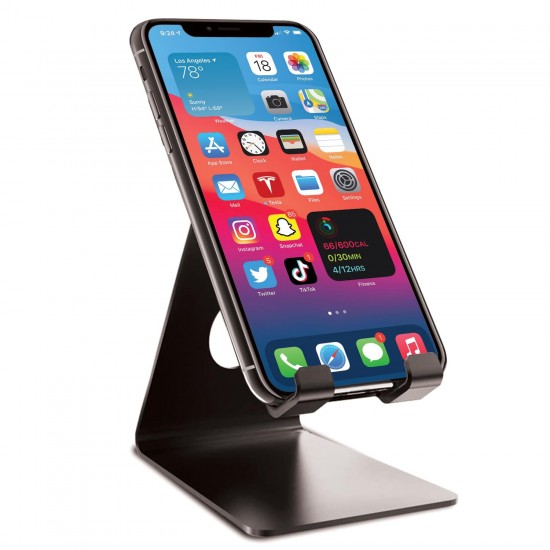 Gizga Essentials Portable Mobile Tabletop Stand, Precise Cutout to Enable Charging During Use - Black