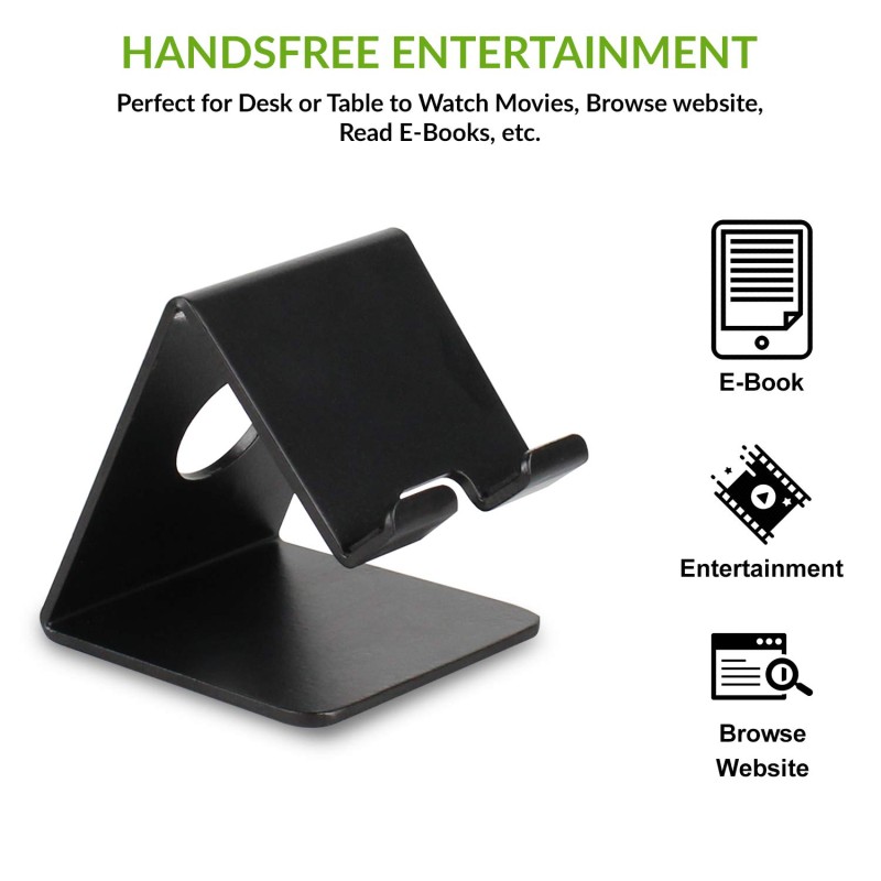 Gizga Essentials Portable Mobile Tabletop Stand, Precise Cutout to Enable Charging During Use - Black Gizga Essentials Portable Mobile Tabletop Stand, Precise Cutout to Enable Charging During Use - Black