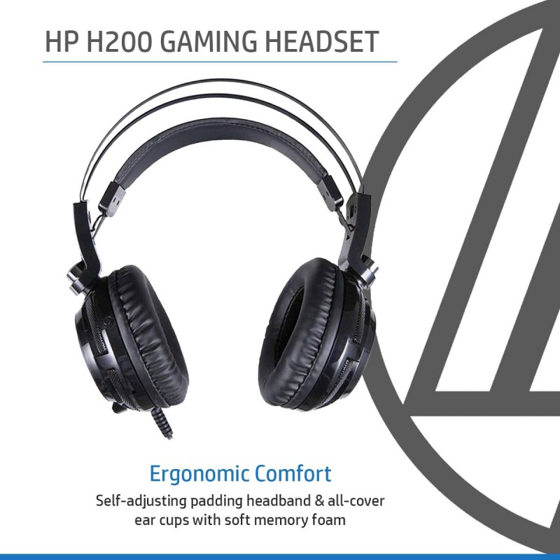 Roll over image to zoom in HP H200 Wired Gaming Over Ear Headphones - (Black) Roll over image to zoom in HP H200 Wired Gaming Over Ear Headphones - (Black)
