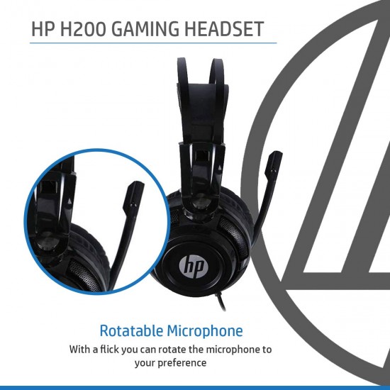 Roll over image to zoom in HP H200 Wired Gaming Over Ear Headphones - (Black)