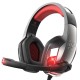 Hunterspider Gaming Headset Headphones for PS4 PS5 Switch Xbox One PC with Microphone, Noise Reduction Surround Sound & LED Light (Red)