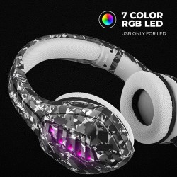 Cosmic Byte GS430 Gaming Headphone, 7 Color RGB LED and Microphone for PC, PS5, Xbox, Mobiles, Tablets, Laptops (Camo Black)