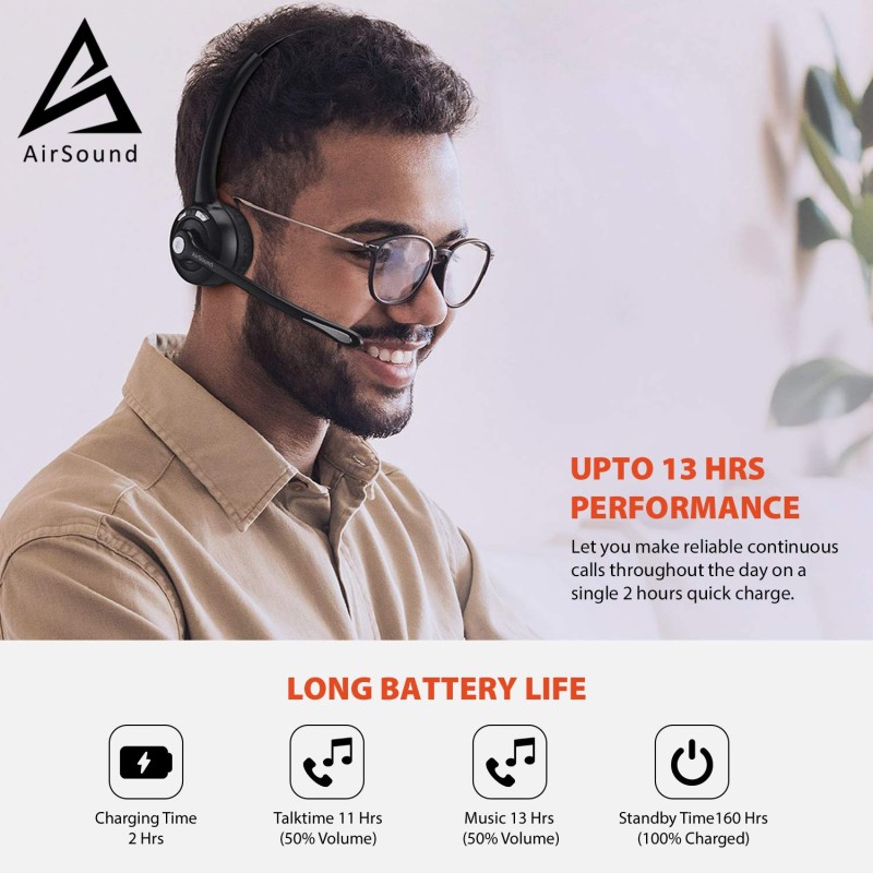AirSound M6 Pro Bluetooth V5.0 Wireless Headset | Flexible Microphone, for Conference Calls AirSound M6 Pro Bluetooth V5.0 Wireless Headset | Flexible Microphone, for Conference Calls