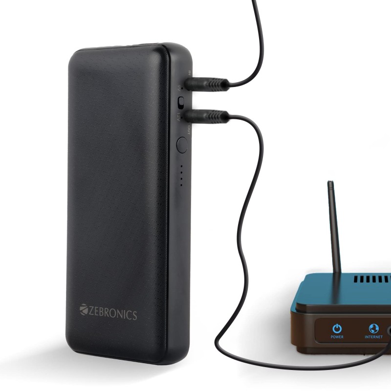 ZEBRONICS ZEB-M24Q27 Router UPS with 19200mAh, 48W max, Built-in protections, LED Indicator, DC 12V/9V/5V Input Output Support ZEBRONICS ZEB-M24Q27 Router UPS with 19200mAh, 48W max, Built-in protections, LED Indicator, DC 12V/9V/5V Input Output Support