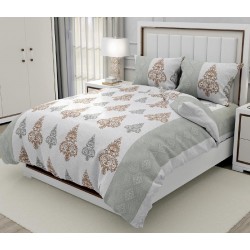 Bella Casa, Double Bedsheet Set with 2 Pillow Covers - Cotton -Boston