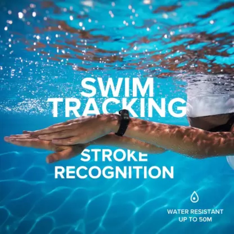 Mi Smart Band 4  (Black Strap, Size : Regular)