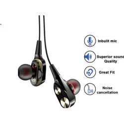 PTron Boom 2 4D Earphone Wired  (Gold, Black, In the Ear)