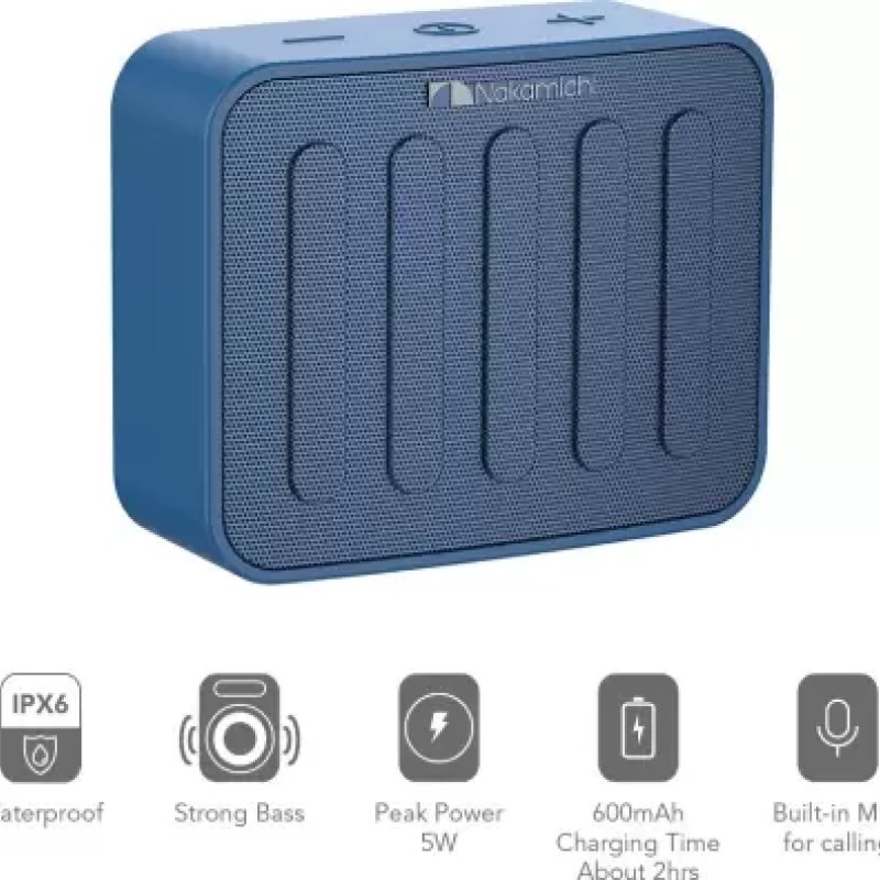 Nakamichi Mate 5 W Bluetooth Speaker (Blue, Mono Channel) Nakamichi Mate 5 W Bluetooth Speaker (Blue, Mono Channel)