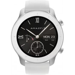 huami Amazfit GTR 42 mm Smartwatch  (White Strap, Regular)