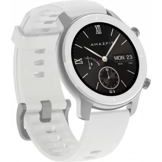 huami Amazfit GTR 42 mm Smartwatch  (White Strap, Regular)