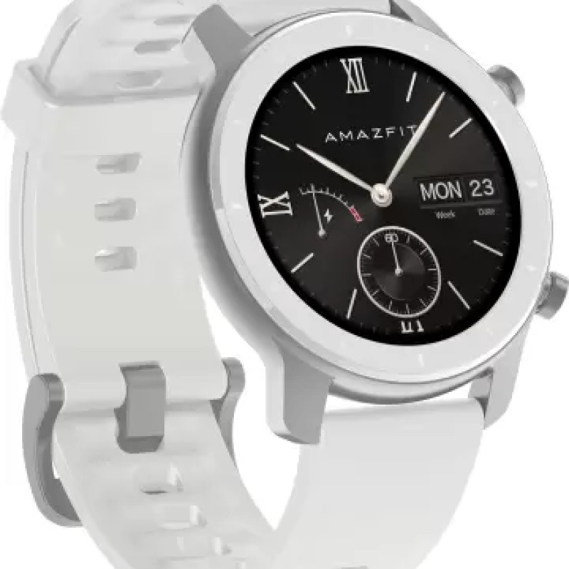 huami Amazfit GTR 42 mm Smartwatch  (White Strap, Regular)