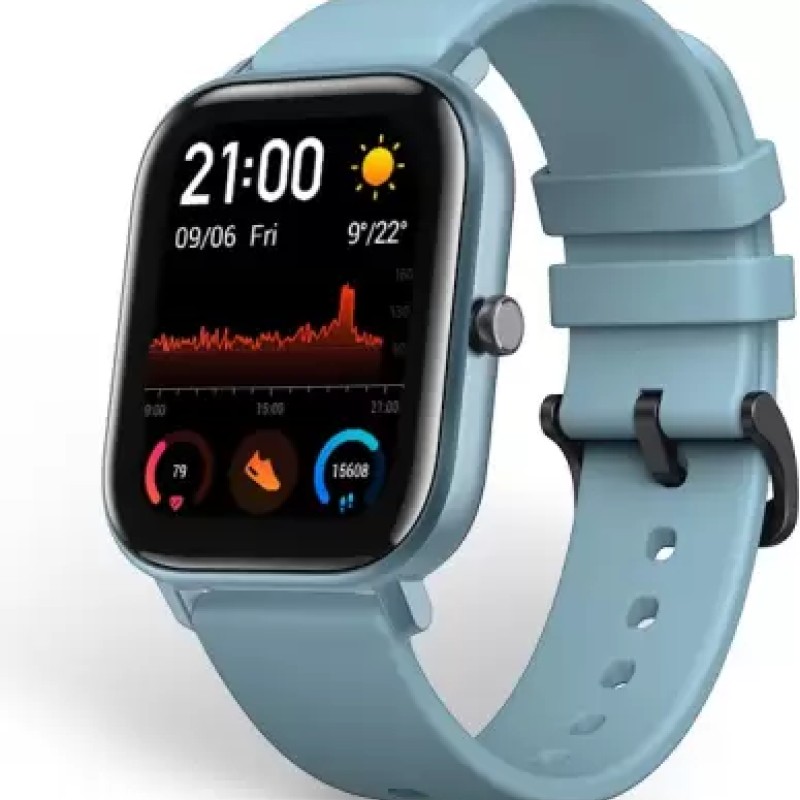 huami Amazfit GTS 1,65 HD AMOLED Ultrathin and lightweight metal body Smartwatch  (Blue Strap, Regular)