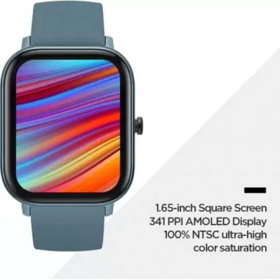 huami Amazfit GTS 1,65 HD AMOLED Ultrathin and lightweight metal body Smartwatch  (Blue Strap, Regular)