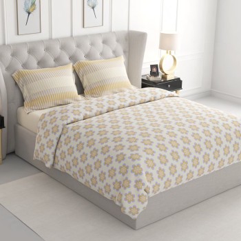 Raymond Home Jazzy Cotton Rich Double Bedsheet with 2 Pillow Covers