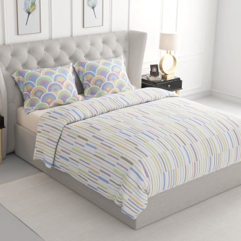 Raymond Home Jazzy Cotton Rich Double Bedsheet with 2 Pillow Covers
