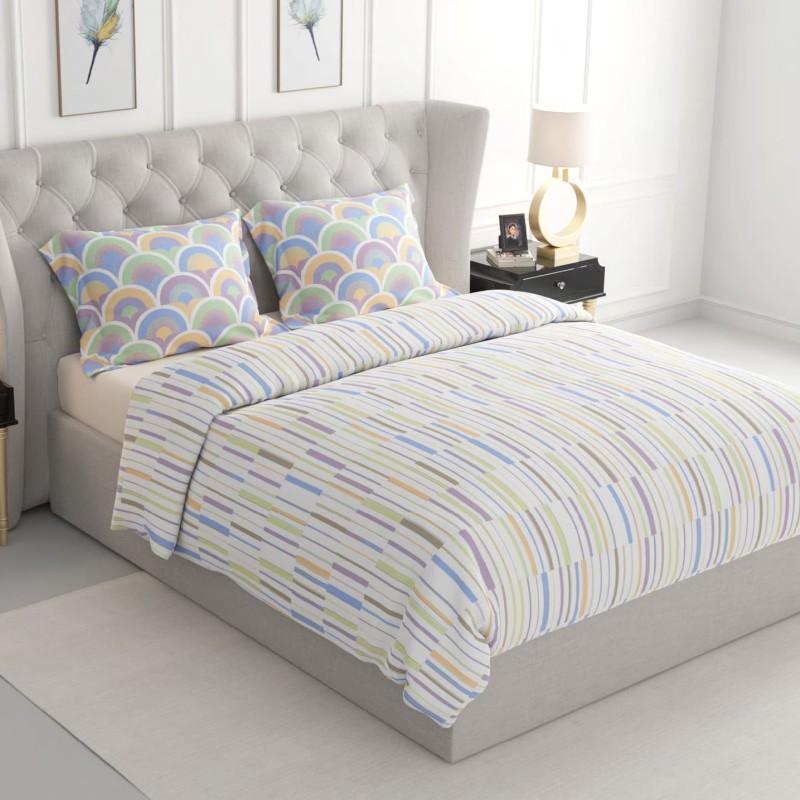 Raymond Home Jazzy Cotton Rich Double Bedsheet with 2 Pillow Covers